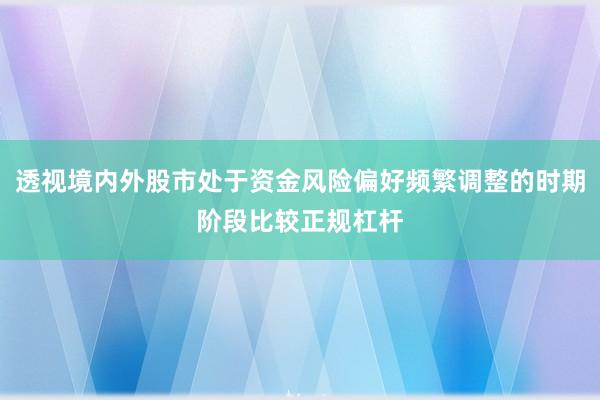 透视境内外股市处于资金风险偏好频繁调整的时期阶段比较正规杠杆