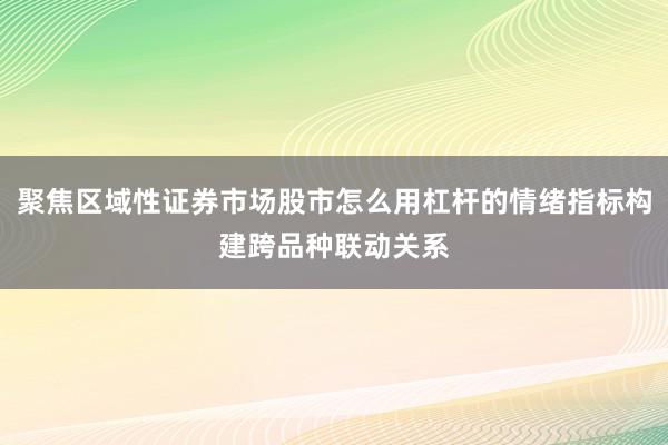 聚焦区域性证券市场股市怎么用杠杆的情绪指标构建跨品种联动关系